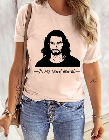ason Momoa Is My Spirit Animal Tee – Funny Celebrity Graphic T-Shirt