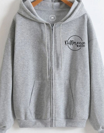 Motivational Difference Maker Long Sleeve Zip-Up