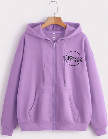 Motivational Difference Maker Long Sleeve Zip-Up
