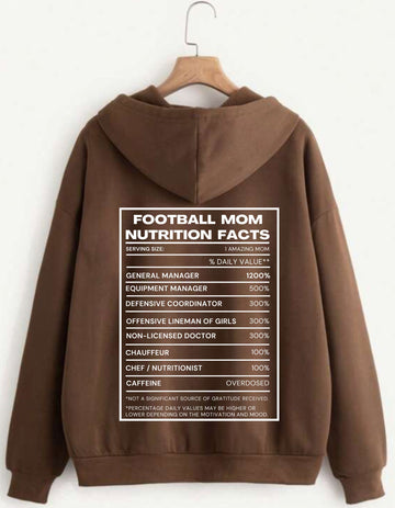 Football Mom Facts Zip Up Sweatshirt Hoodie – Funny and Stylish Hoodie for Football Moms