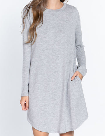 TEE SOLID POCKET DRESS