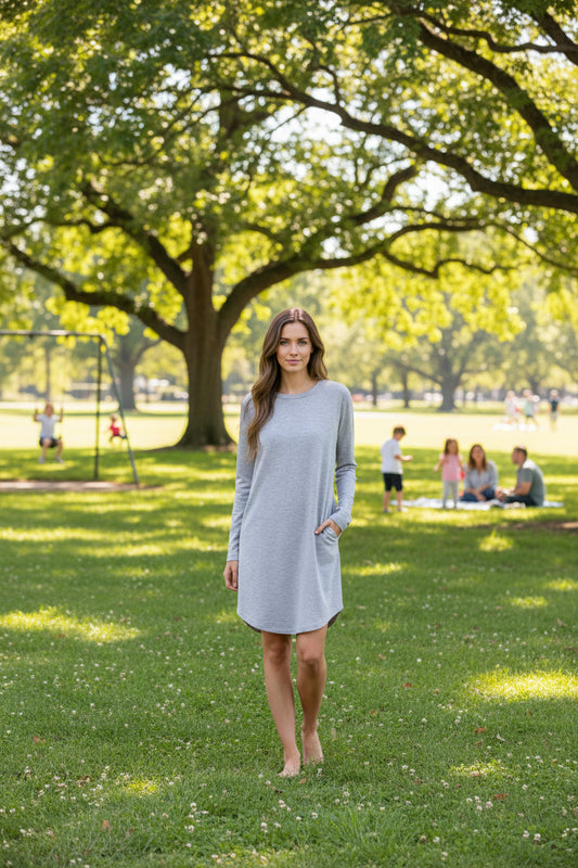 Tee Solid Pocket Dress