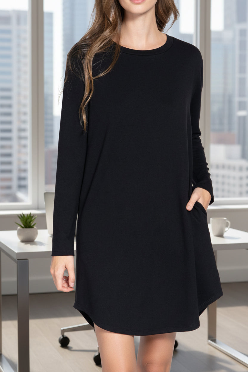 Tee Solid Pocket Dress