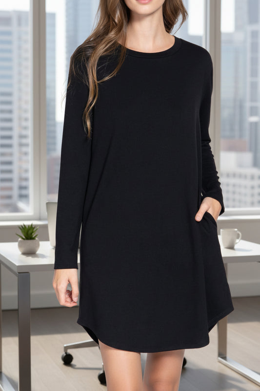 Tee Solid Pocket Dress