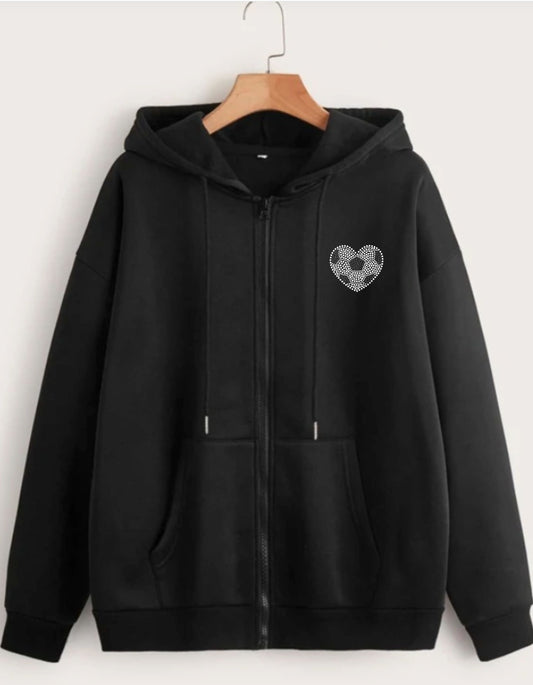 Soccer Mama Rhinestone Zip-Up Hoodie