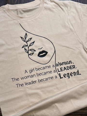 WOMAN. LEADER. LEGEND. TEE - MOM-STA